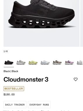 On Running Cloudmonster 3 sz 9 woman new in box $190 plus tax everywhere!!!